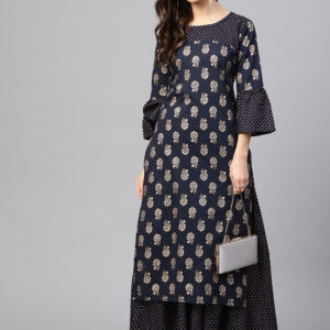 Embroidered Linen Kurti with Palazzo