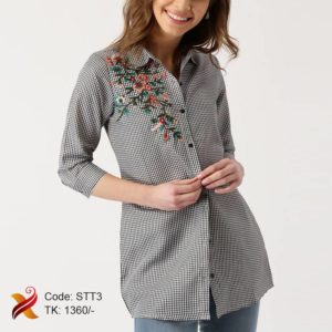 Checked Embroidered Shirt