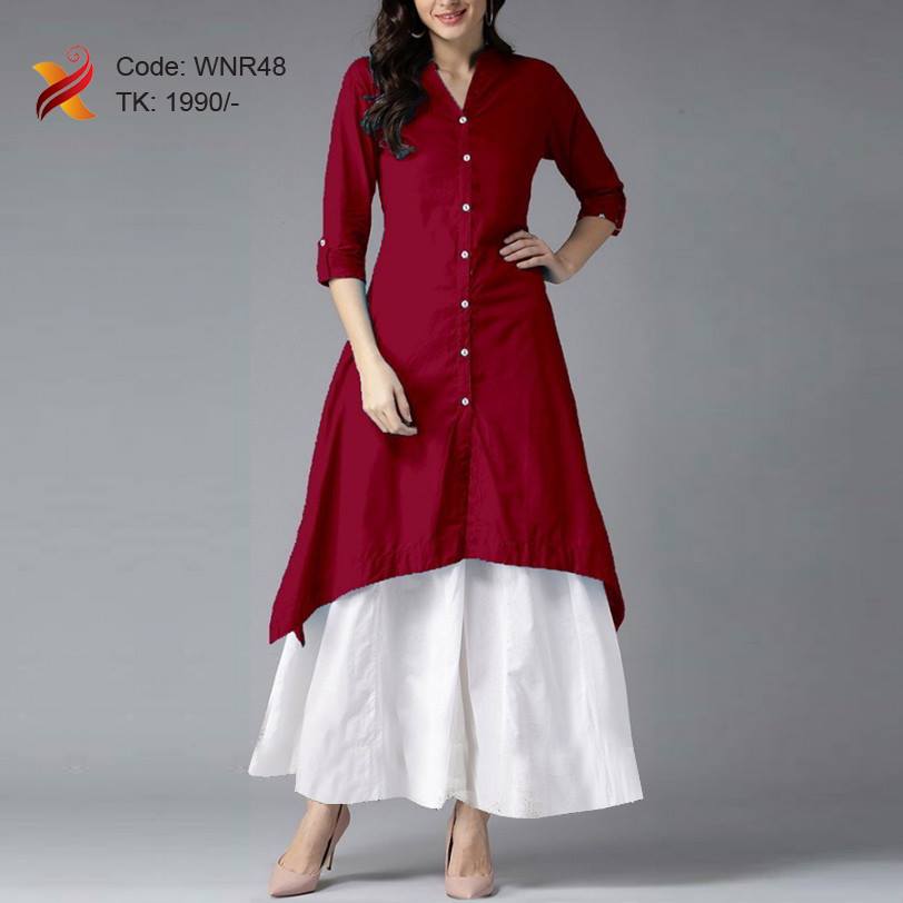 Maroon Off White Kurtis Online Shopping for Women at Low Prices